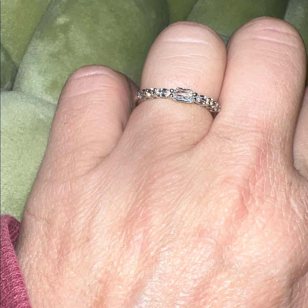 SS White Sapphire Stacking Ring